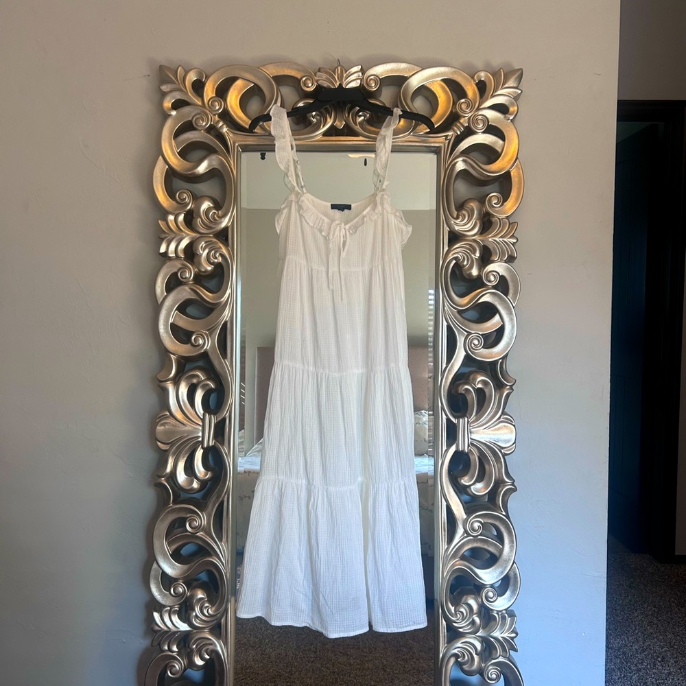 J Crew XS White Tier Summer Cotton Beach Dress